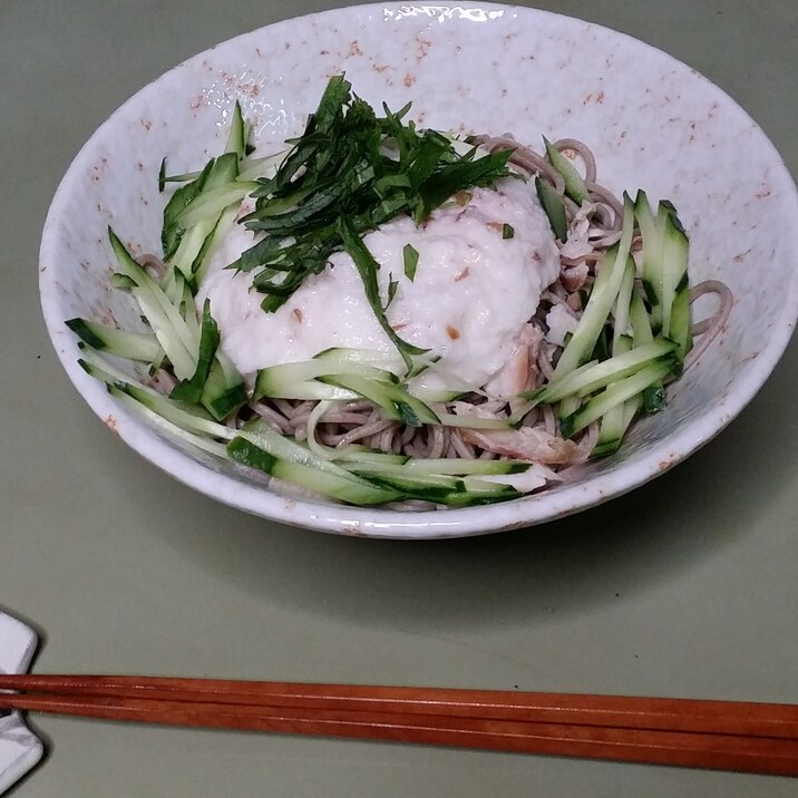 梅とろろ混ぜ蕎麦